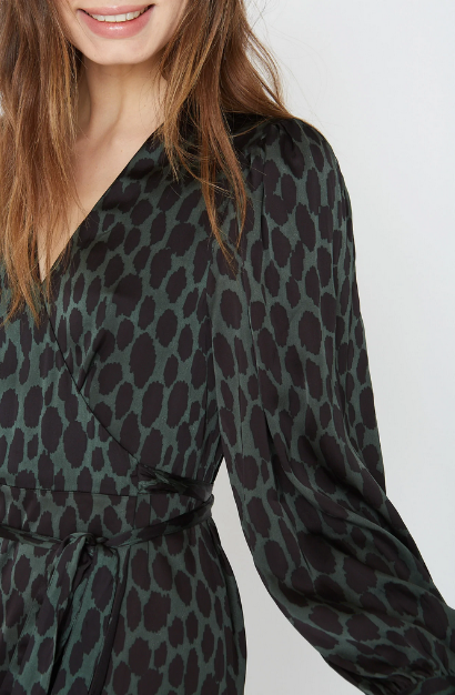 Moon Maxi Dress Olive Animal Dot