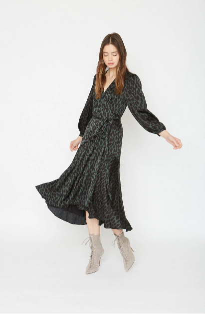 Moon Maxi Dress Olive Animal Dot