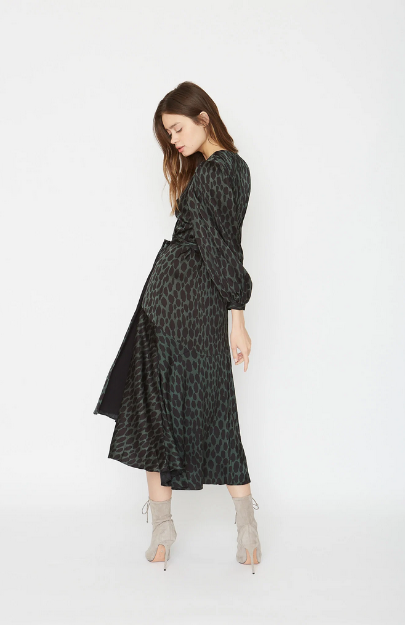 Moon Maxi Dress Olive Animal Dot